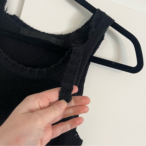 ALEKSANDR MANAMIS Distressed Ladder Knit Asymmetrical Tank Top - Picture 7 of 13